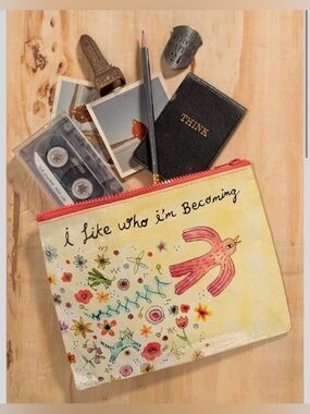 Blue Q I Like Who I’m Becoming Zipper Pouch 7.25” x 9.5” NWOT